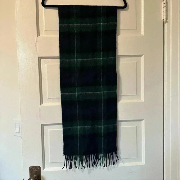 Clans Scotland Green & Navy Blue 100% Lambswool Scarf - Picture 5 of 6